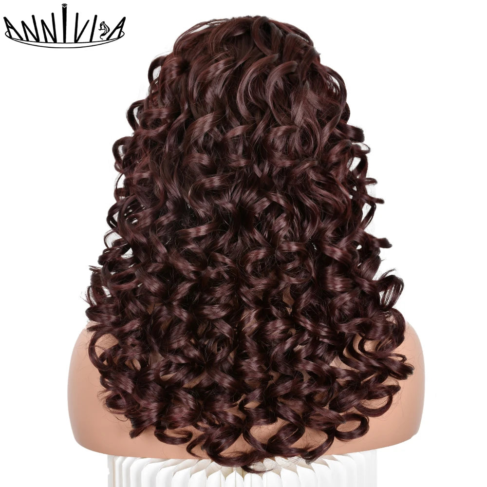 Synthetic Curly Wig With Bangs - Various Colors Available