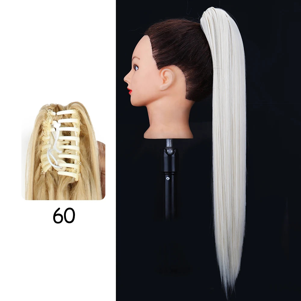 Synthetic 24" Long Wavy Claw Clip On Ponytail