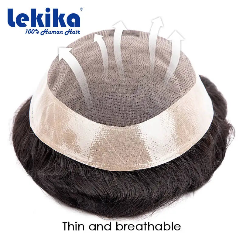 Human Hair Prosthesis Toupee/Hair Replacement Systems Large Sizes (8X11 & 9X11) 130% Density 6" - Various Options Available