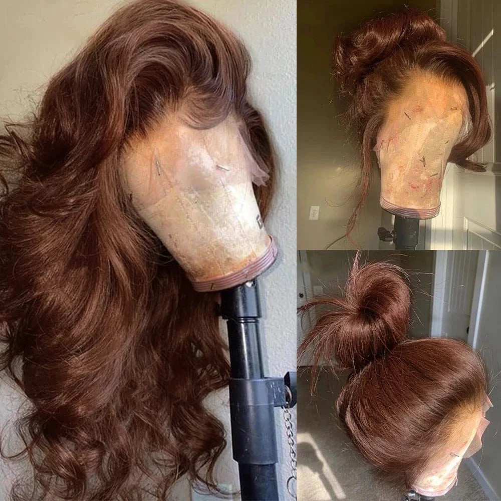 Brazilian Chocolate Brown Body Wave - Gluless HD Preplucked Lace Frontal Human Hair Wig