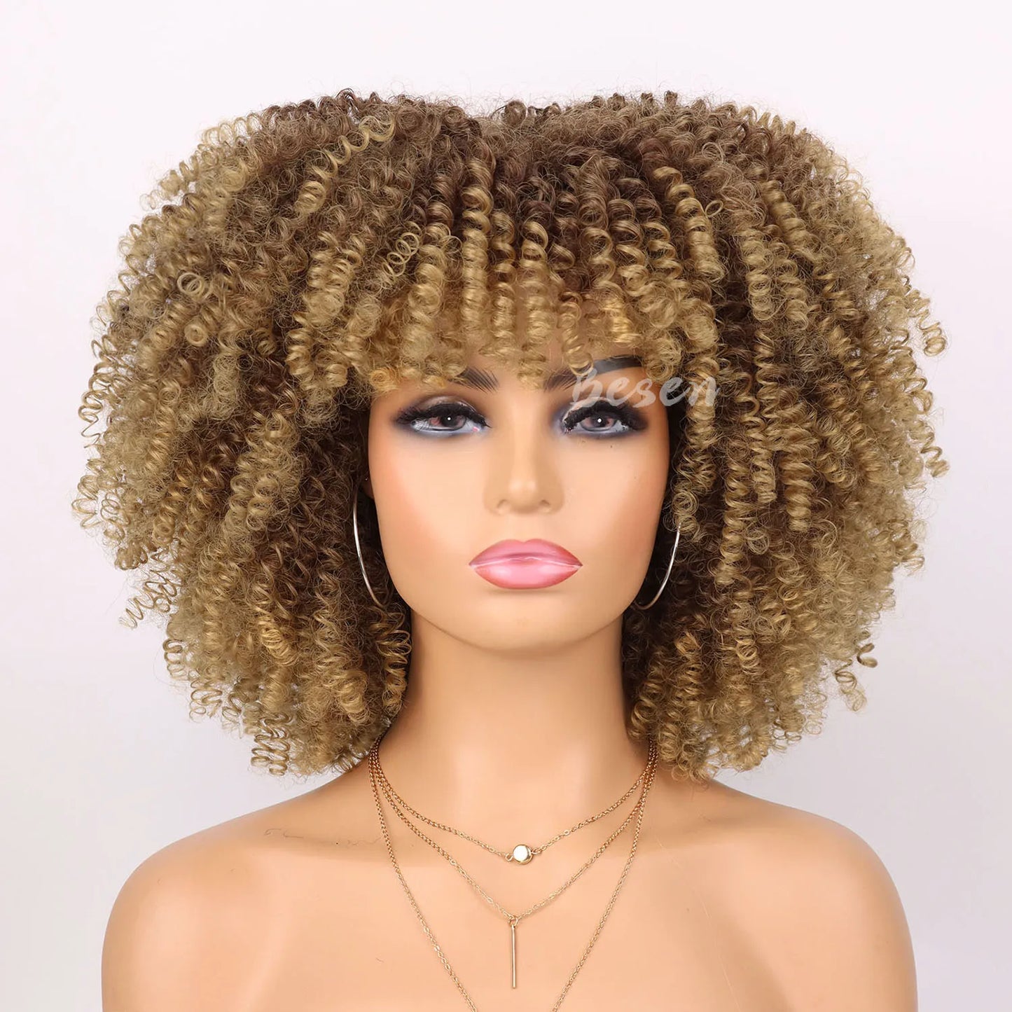 Synthetic Short Kinky Curly Wigs - Various Colors Available