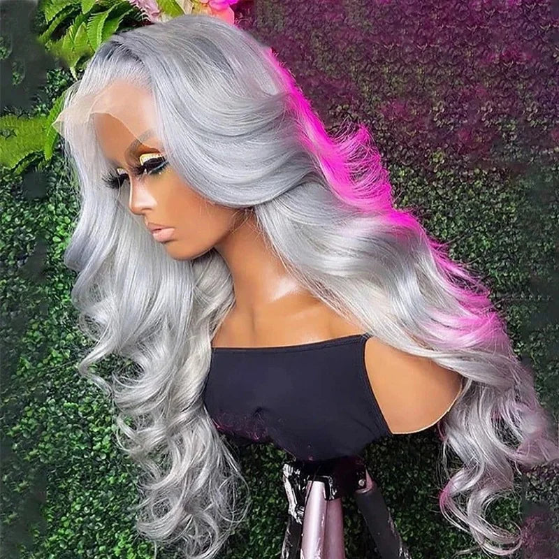 Raw Vietnamese Straight Silver Grey - HD Transparent Lace Frontal Human Hair Wig