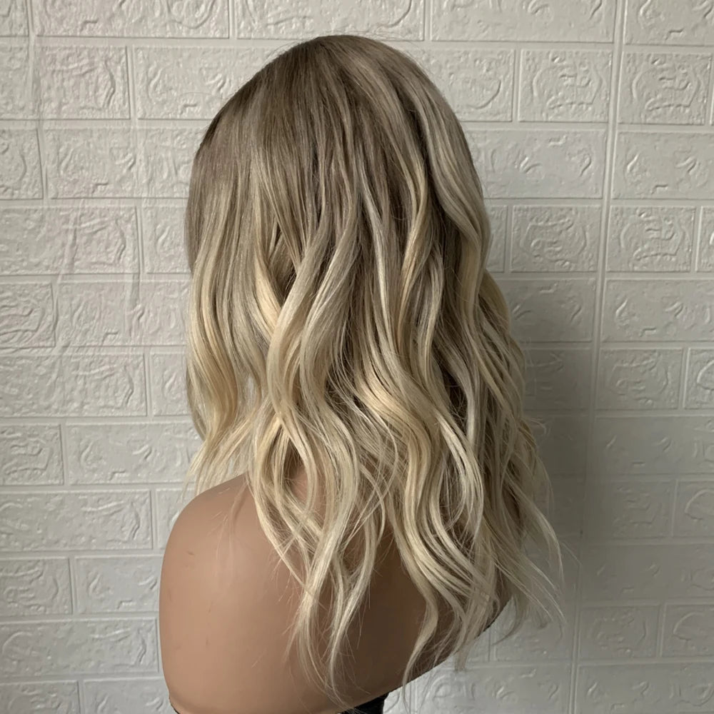 Omber Blonde u Part Human Hair Wig U Shape Wigs Human Hair With Clips Breathable Real Hair Wig For White Woman