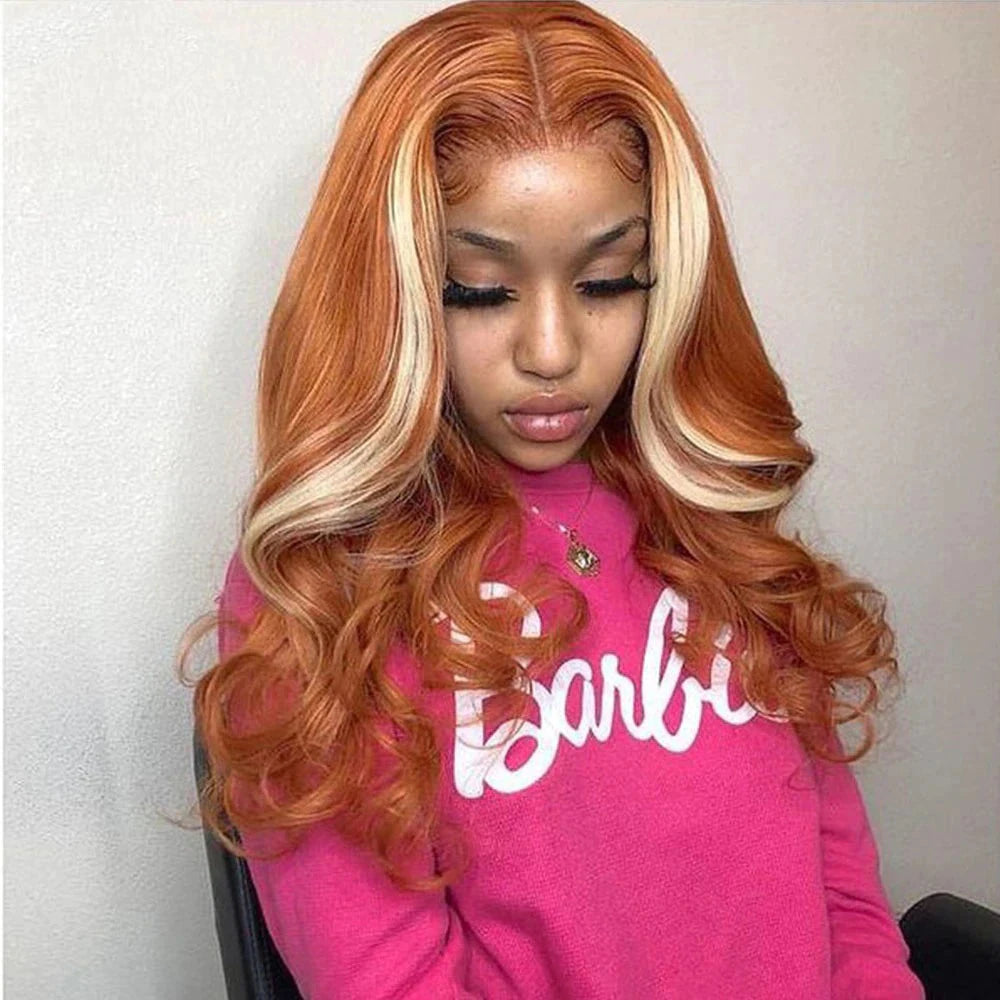 Body Wave Ginger Bundles With Blonde Body Wave Closure  - Human Hair Various Lengths