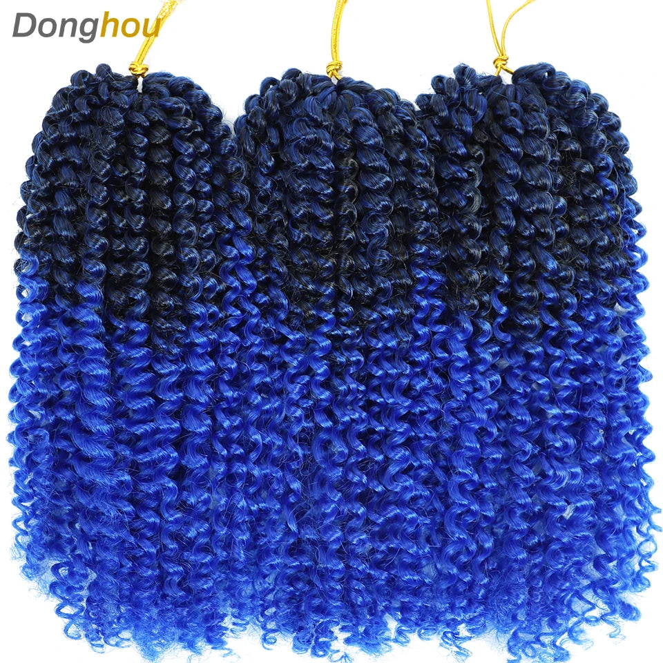 8 Inch Curly Passion Twist Synthetic Crochet Hair - Various Colors Available