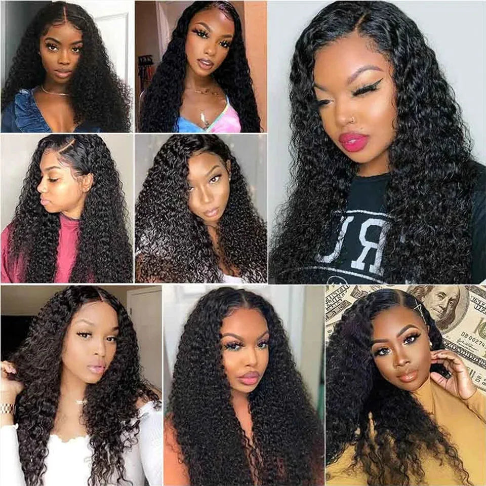 Afro Kinky Curly Human Hair Clip-In Extensions -  8Pcs/Set 120G Natural Color