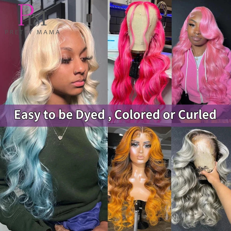 Cyan Blue Lace Body Wave - Human Hair Pre Plucked Lace Front Wig