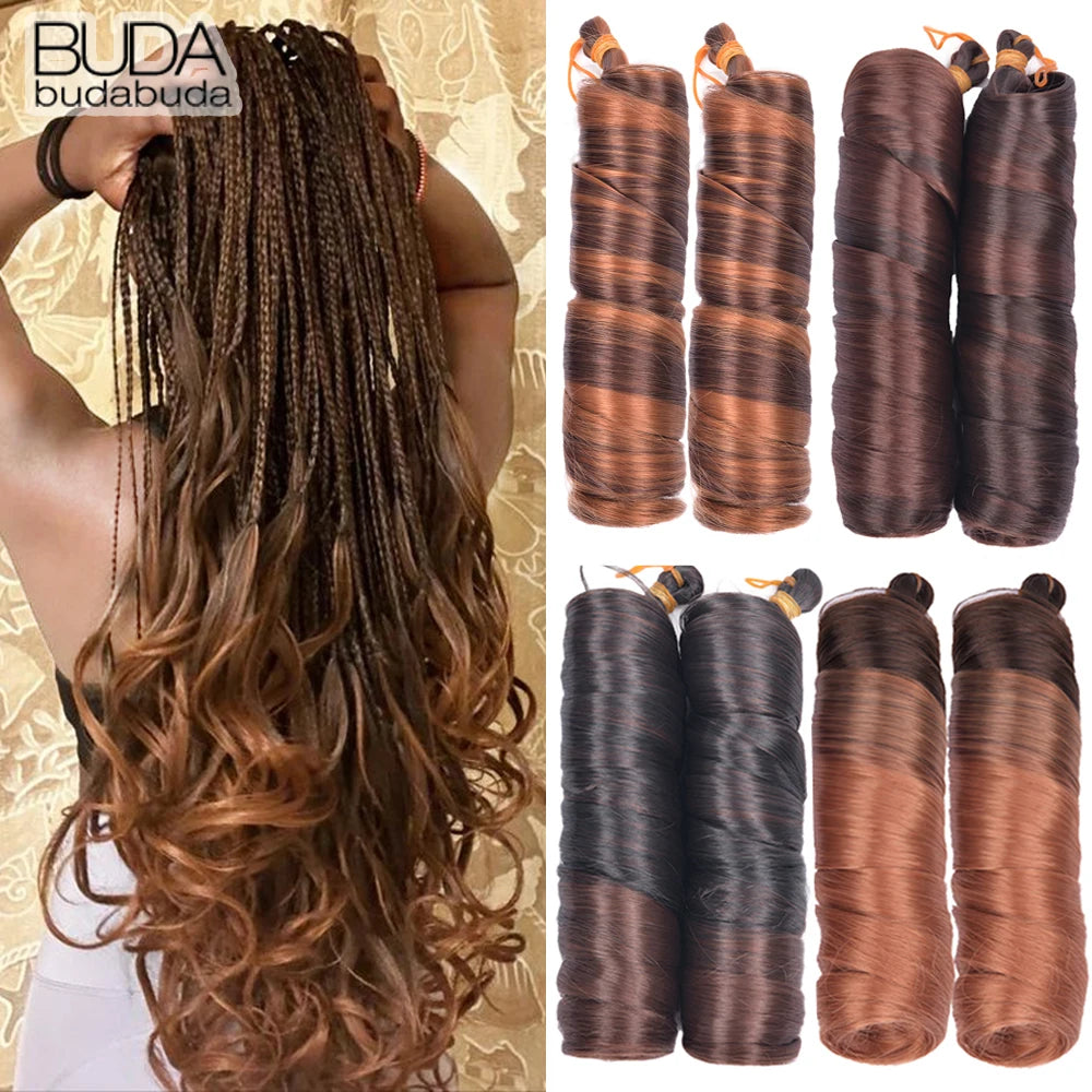 French Spiral Curls Synthetic Braiding Hair - Pre Stretched - Various Colors Available