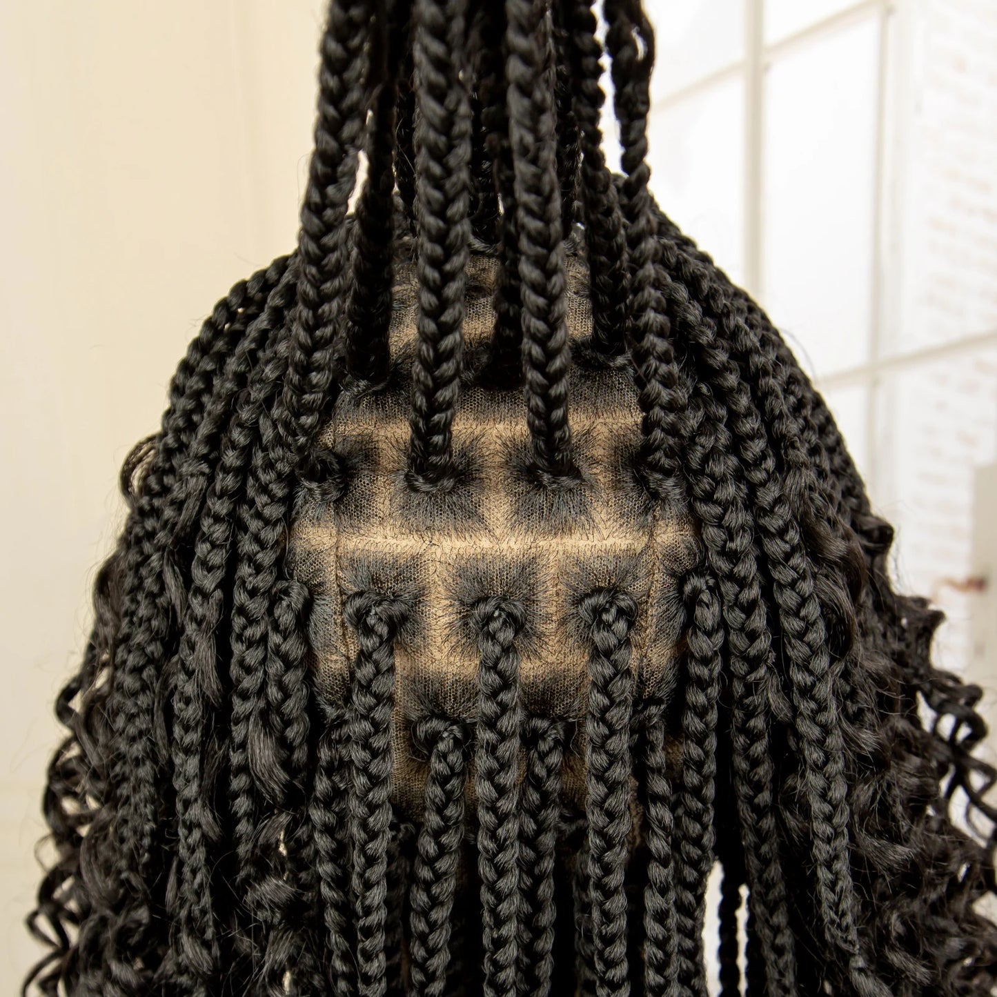 14 Inches Short Box Braided Full Lace Synthetic Boho Wigs  - Various Colors Available