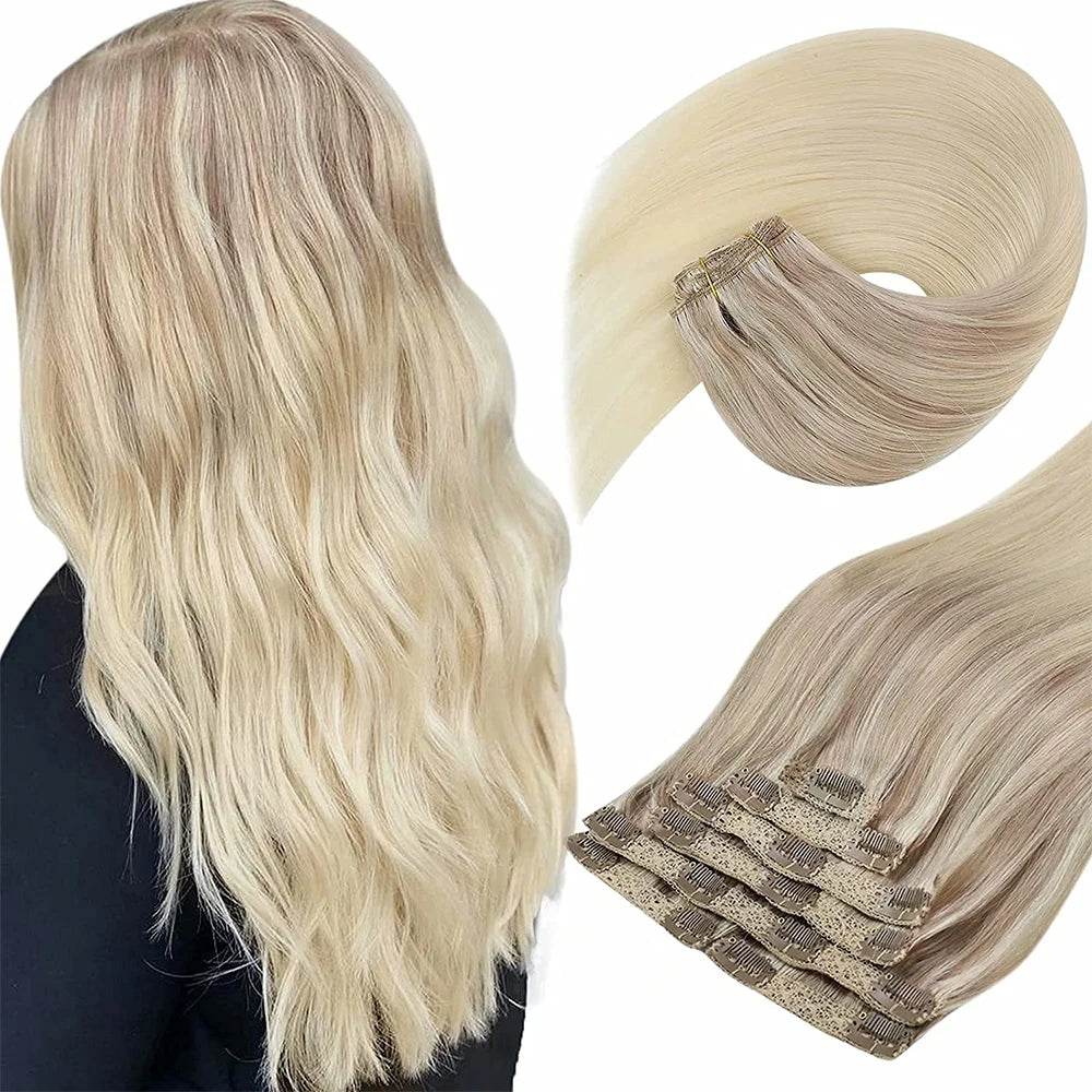 Straight Human Hair Clip Ins - Various Options Available