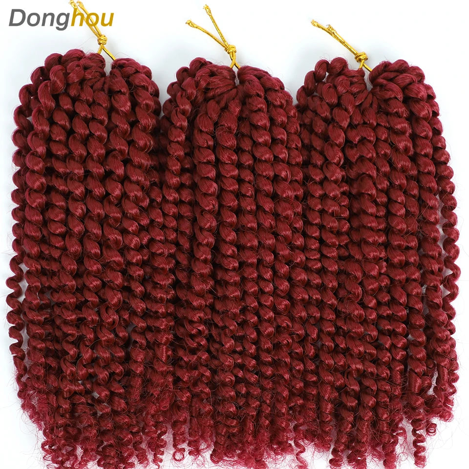 8 Inch Curly Passion Twist Synthetic Crochet Hair - Various Colors Available