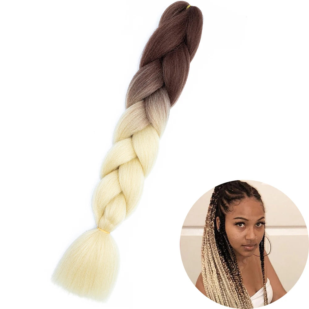 24" Synthetic Yaki Jumbo Braiding Hair - Various Colors Available