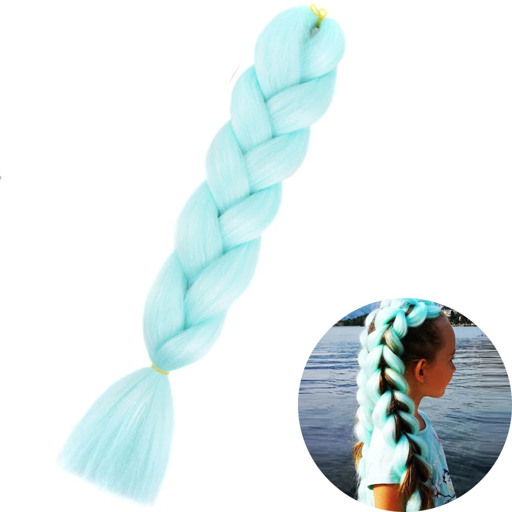 24" Synthetic Yaki Jumbo Braiding Hair - Various Colors Available