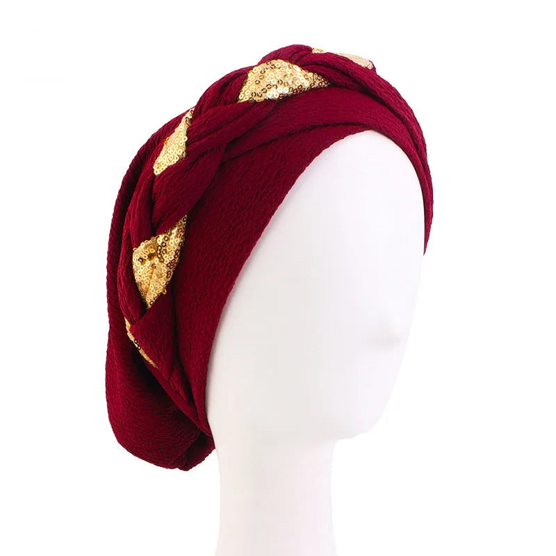 Women's Pleated Turbans in Various Colors