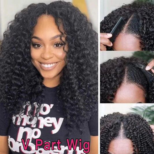 Brazilian Deep Wave - Human Hair No Leave Out Option V & U Part Wigs