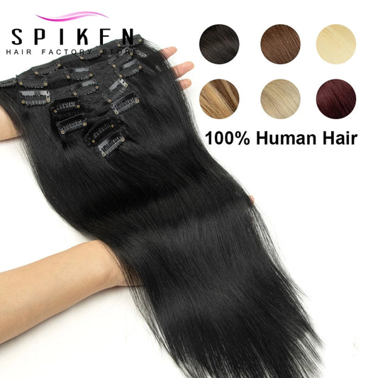 Straight 100% Human Hair Clip Ins - Various Options Available
