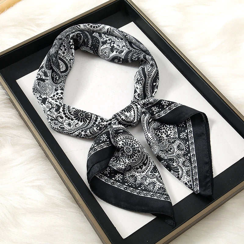 Luxury Print Satin Silk Square Scarfs