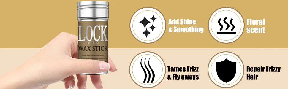 LOCKMIO Hair Styling Wax Stick; Long Lasting Hold Pomade