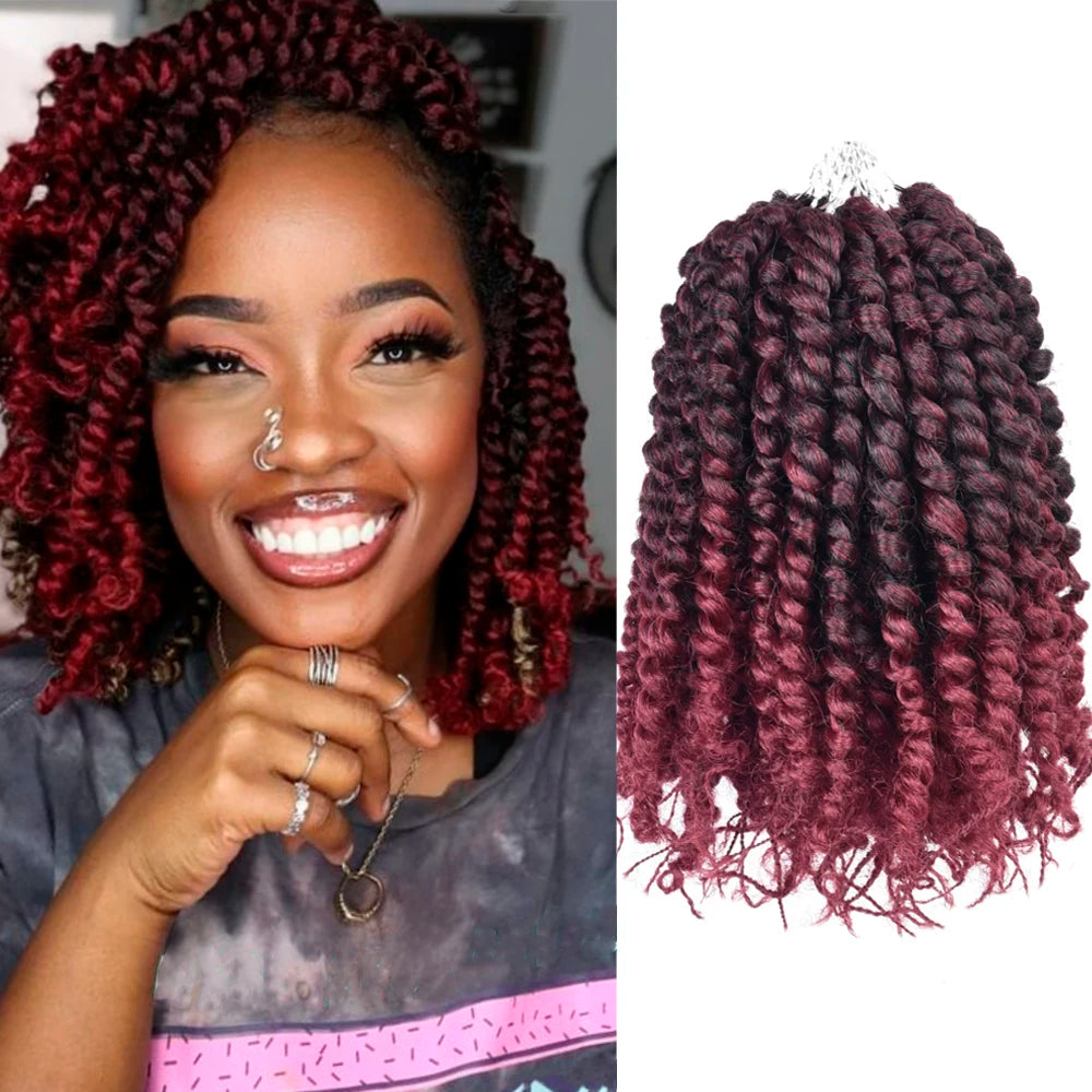 Pre-twisted Passion Twist Synthetic Crochet Hair - 8" Pre-looped