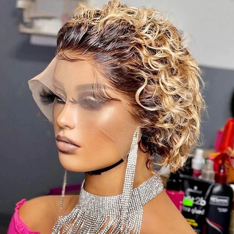 Pixie Curl Cut - Human Hair Wigs In Various Colors