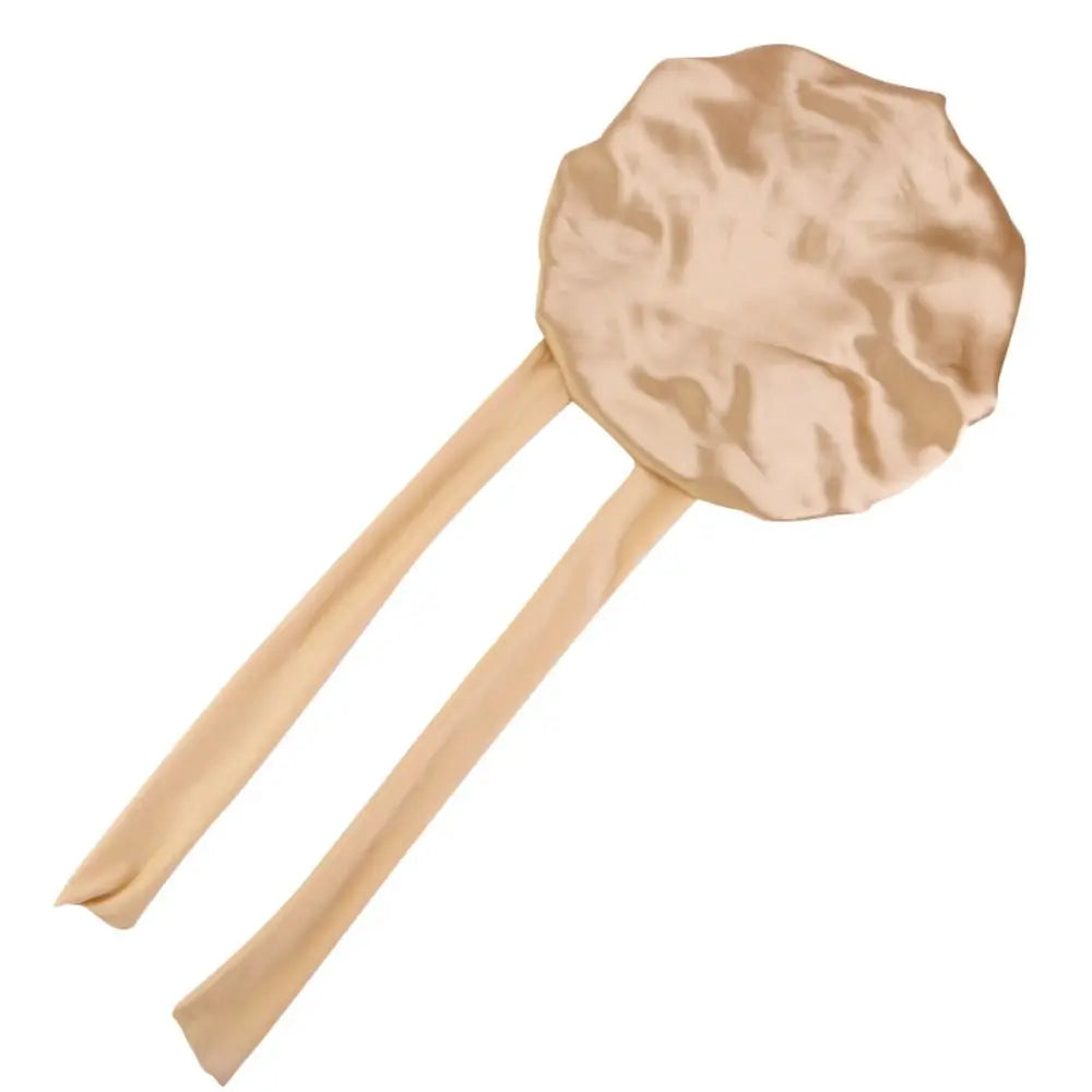 Silk Bonnet Sleeping Caps With Bow Headband