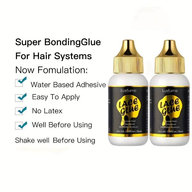 Waterproof Wig Lace Glue,Strong Hold Wig Glue Traceless,Sweat & Rain Resistant Quick Dry & Easy Removal for All Wigs &Lace Front