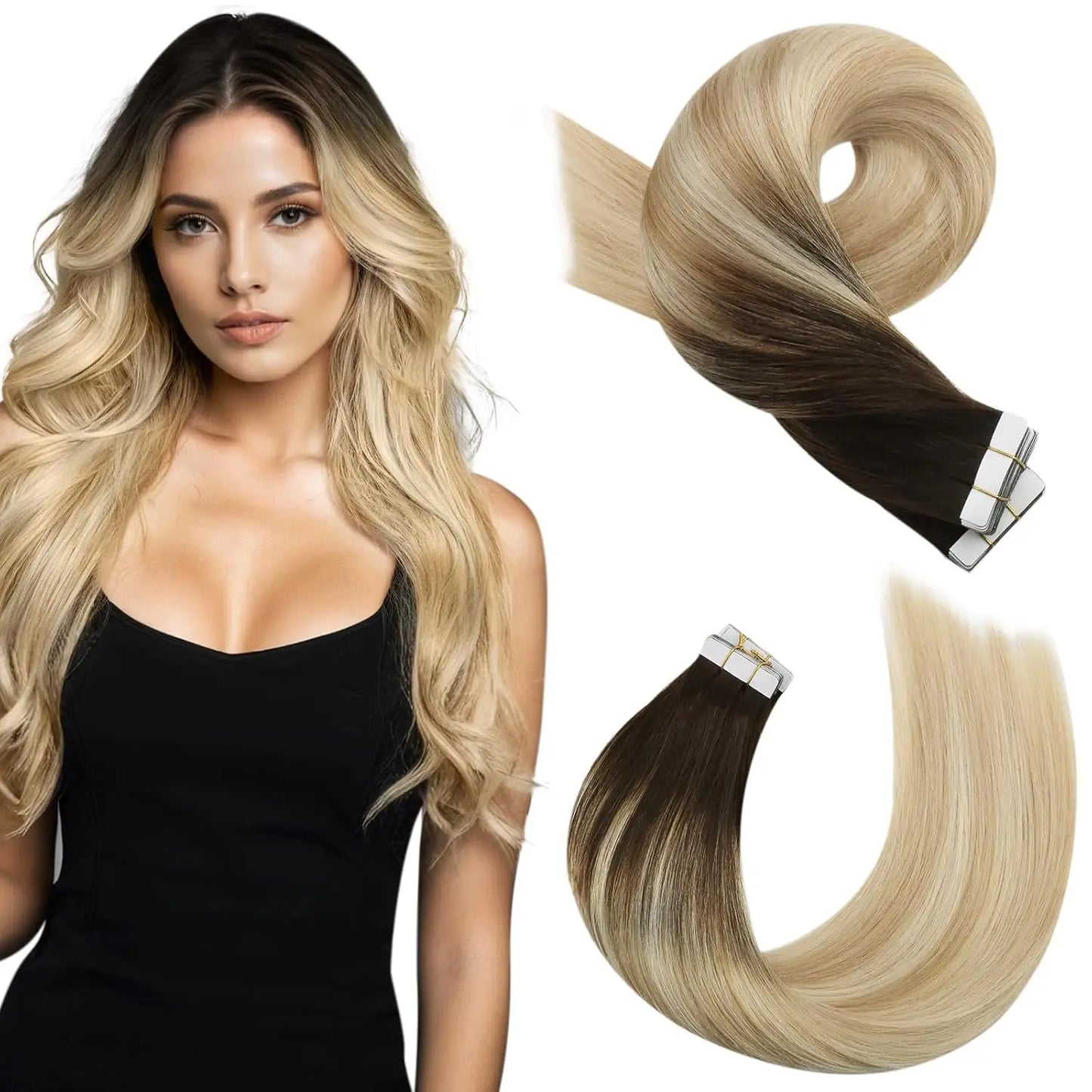 Straight Tape in Human Hair Extensions - Various Colors Available