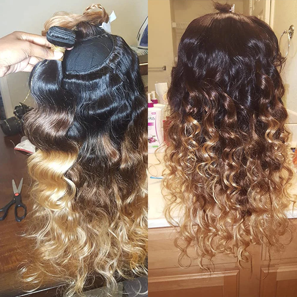 Body Wave Bundles Human Hair - Ombre Colored