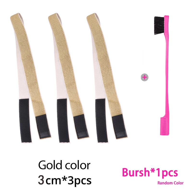 3PC Elastic Melting Lace Headband With Edge Brush/Comb