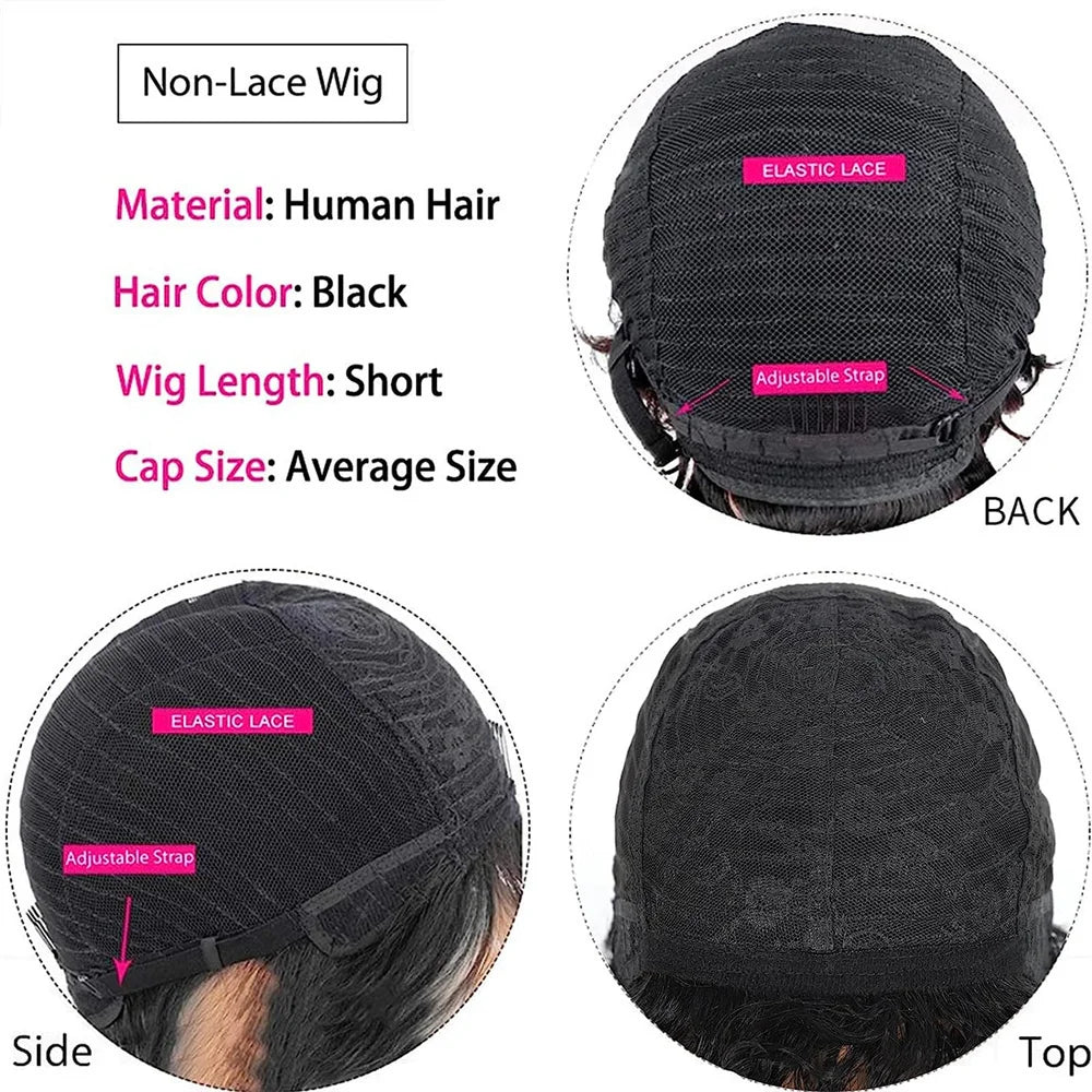 Kinky Straight Human Hair Headband Wig