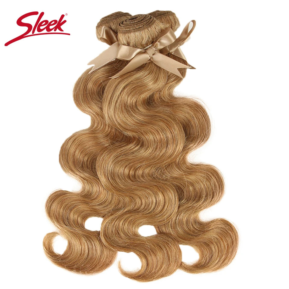 Honey Blonde 27 Colored Brazilian Body Wave Natural Remy Human Hair Bundles