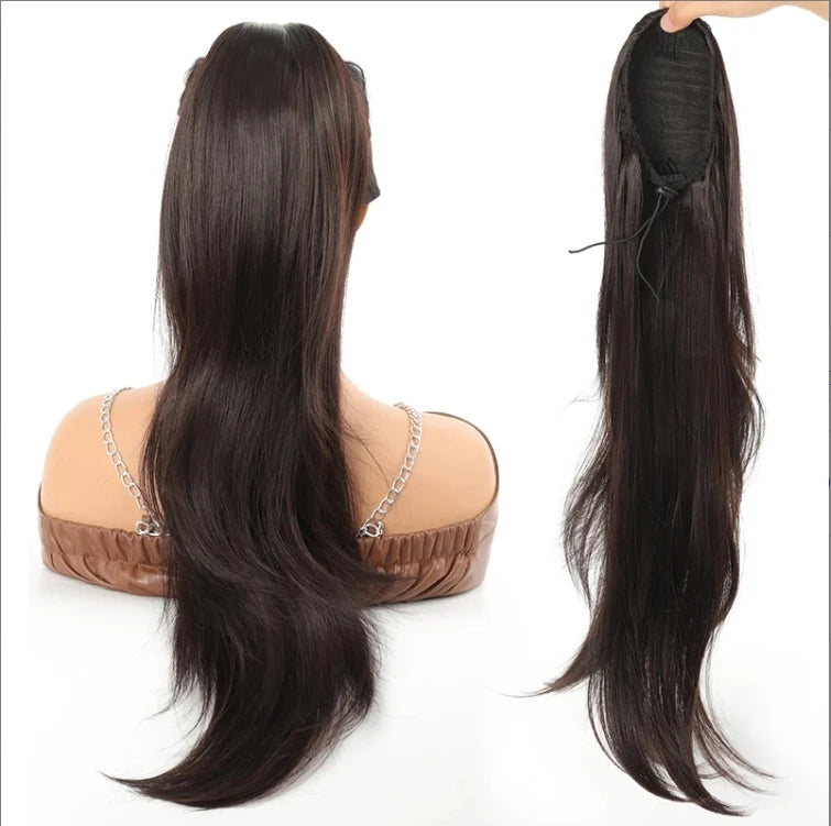 Synthetic Claw Clip In Short Curly Ponytails