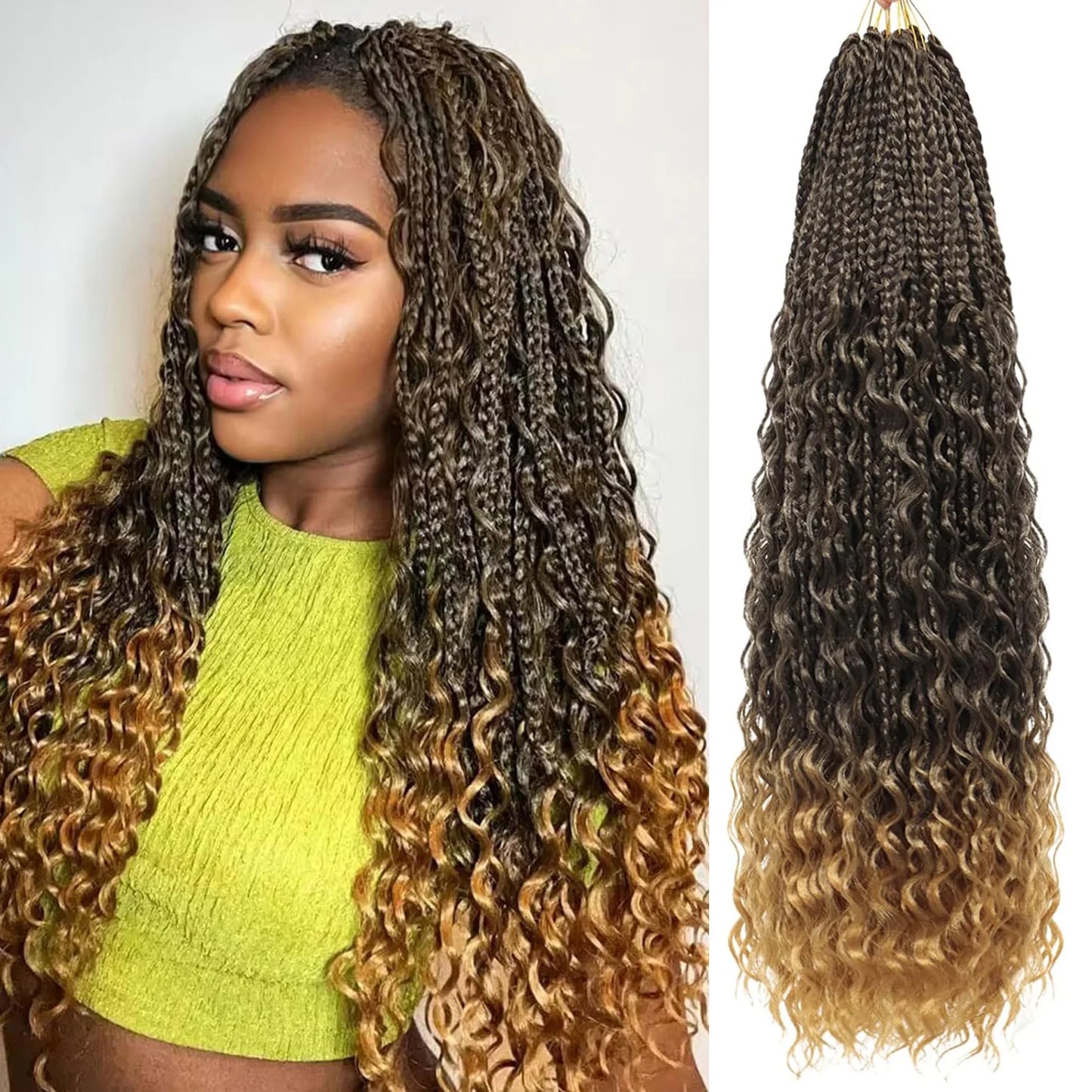 Synthetic Goddess Box Braided Crochet Hair Pre-looped - Various Colors Available