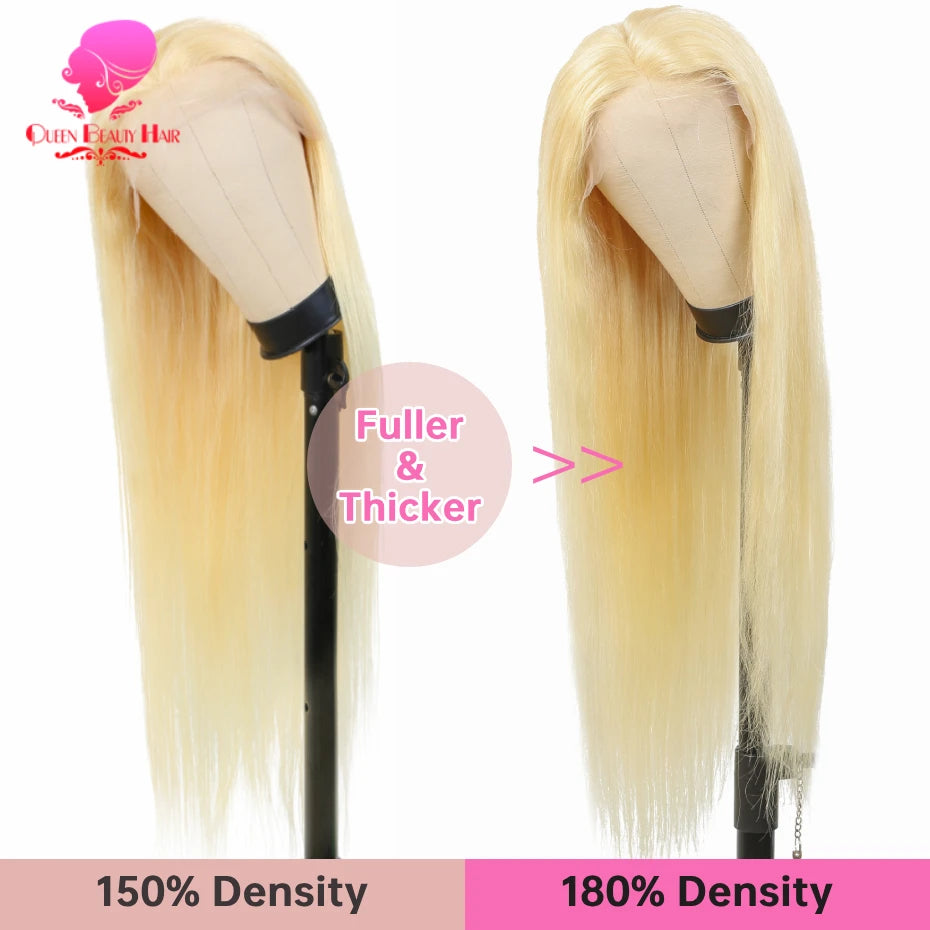 Remy Straight Blonde - Glueless Pre Plucked Lace Human Hair Ready to Go Wig