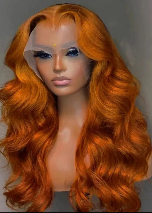Ginger Orange Brazilian Body Wave - Glueless Lace Front Human Hair Wig