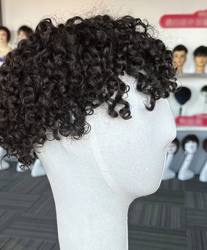 RQ 15mm Curls Q6 Toupee Human Hair Replacement System