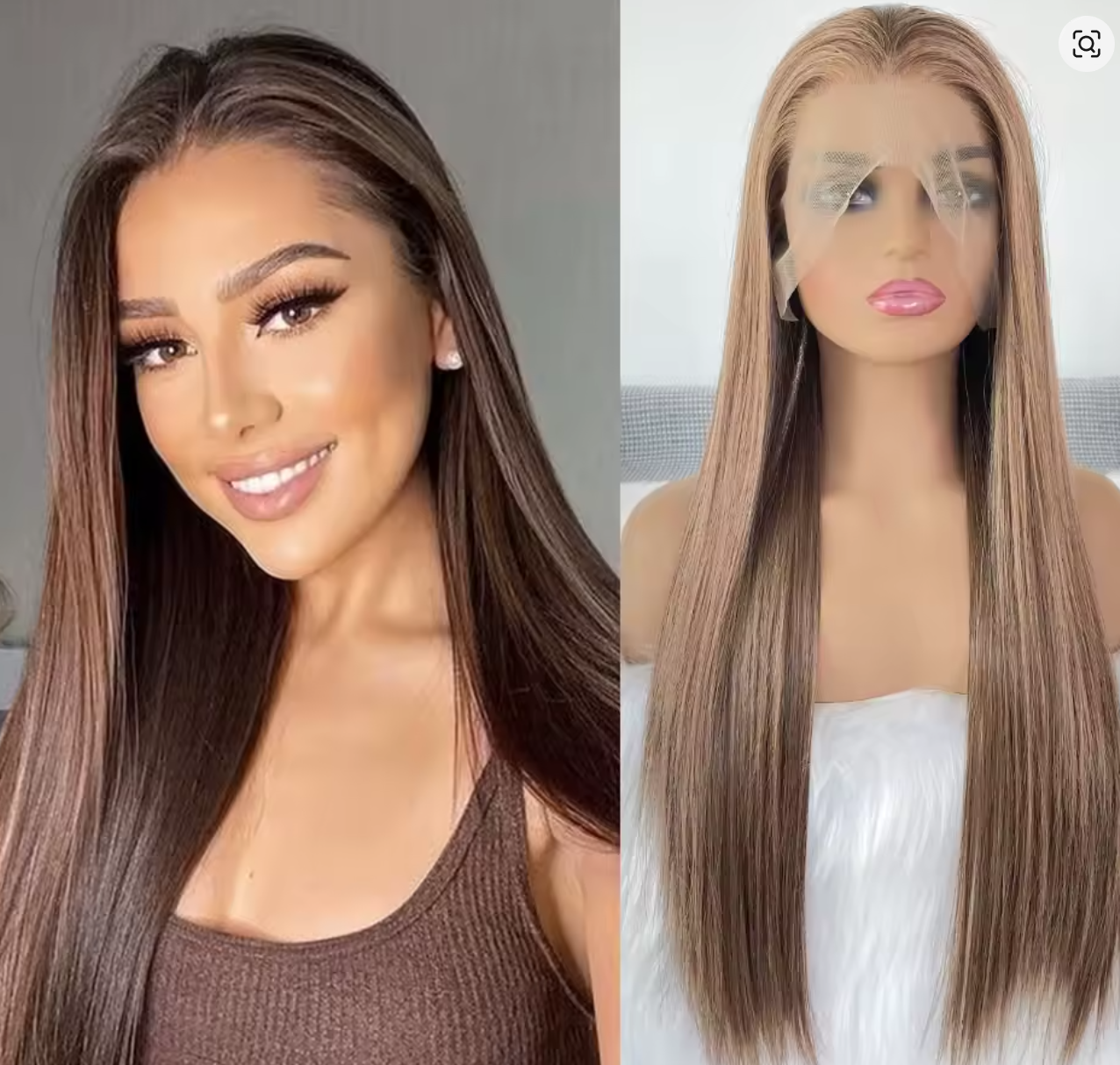 Synthetic Lace Front Long Silky Straight Hair With Middle Wigs - Various Colors Available
