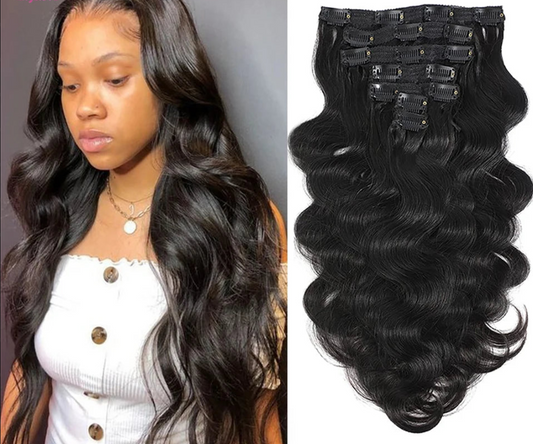 Brazilian Body Wave Human Hair Clips Ins