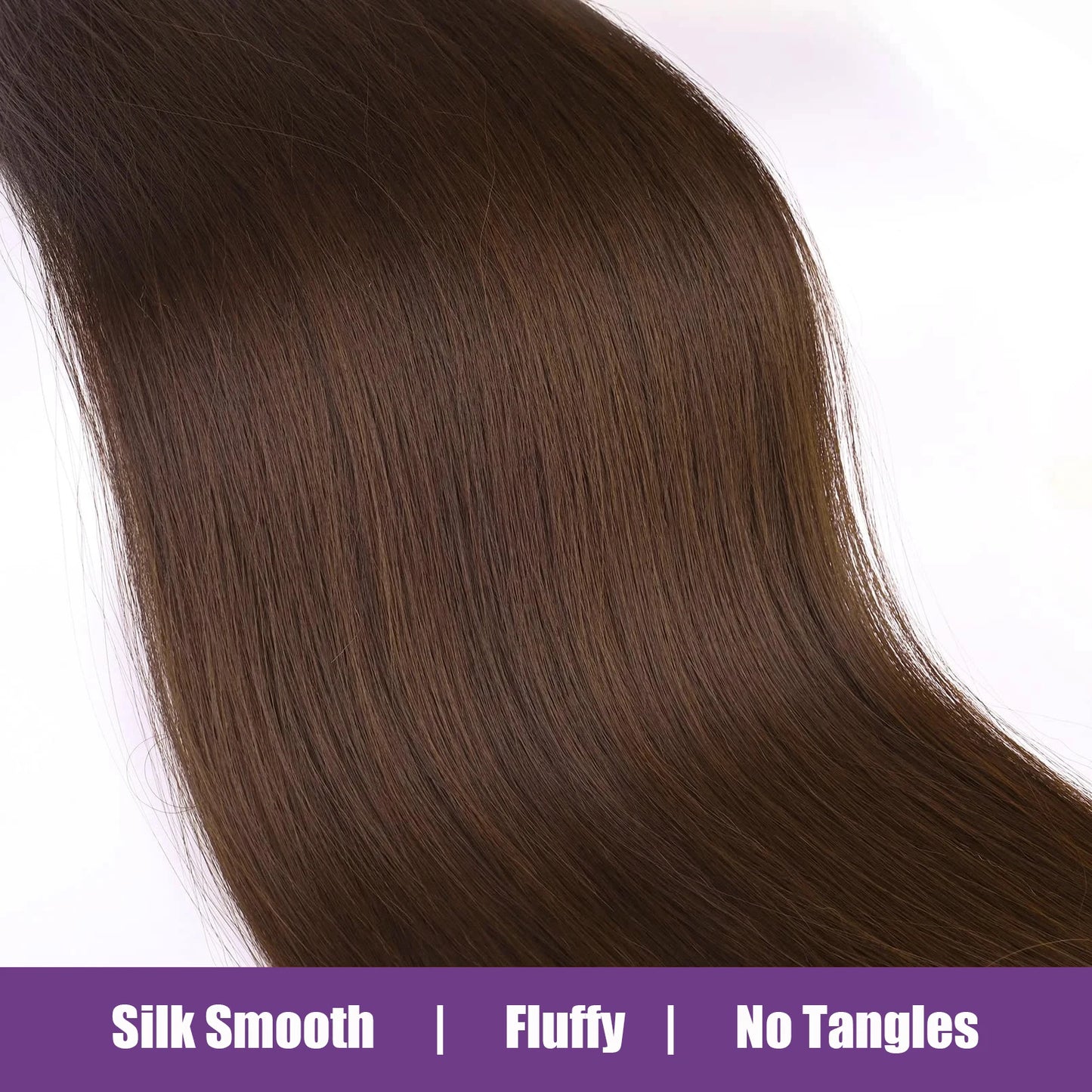 Straight Drawstring Ponytail #4 Medium Brown Color Brazilian Remy Human Hair