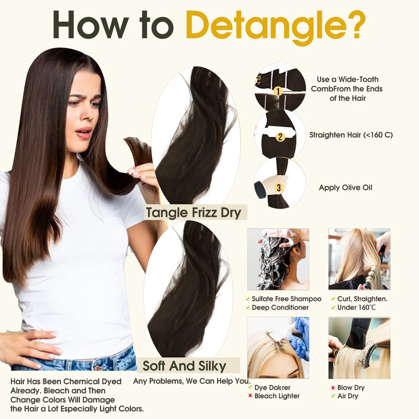 Straight Human Hair Clip-in Extensions, 7Pcs 80 &105g  - Various Colors Available