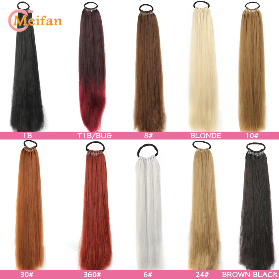 24 Inch Synthetic Hair Ponytail Extensions - Various Colors Available