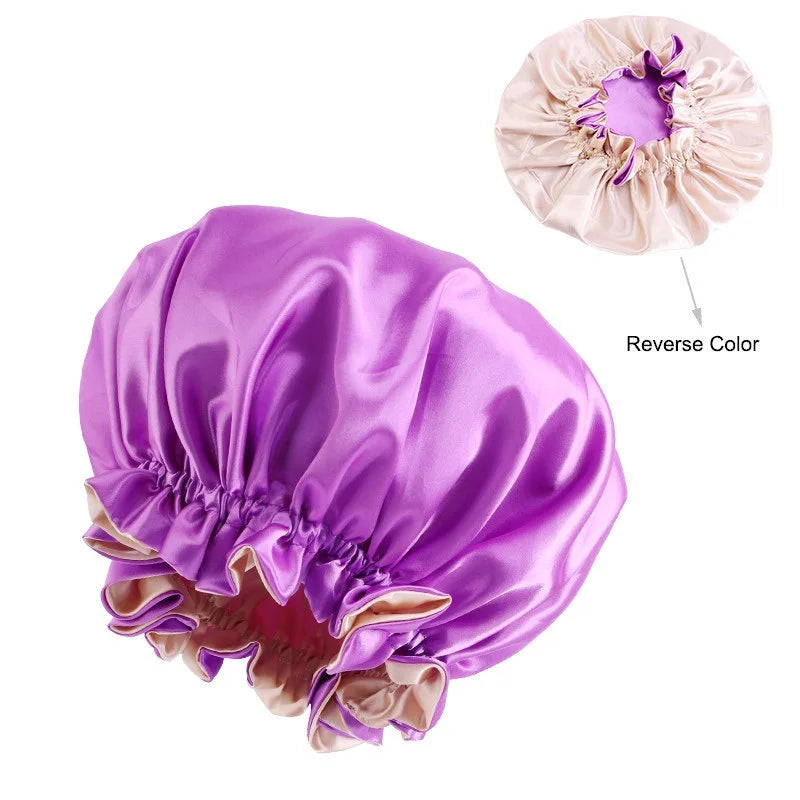 Silk Night Double Layered Bonnet