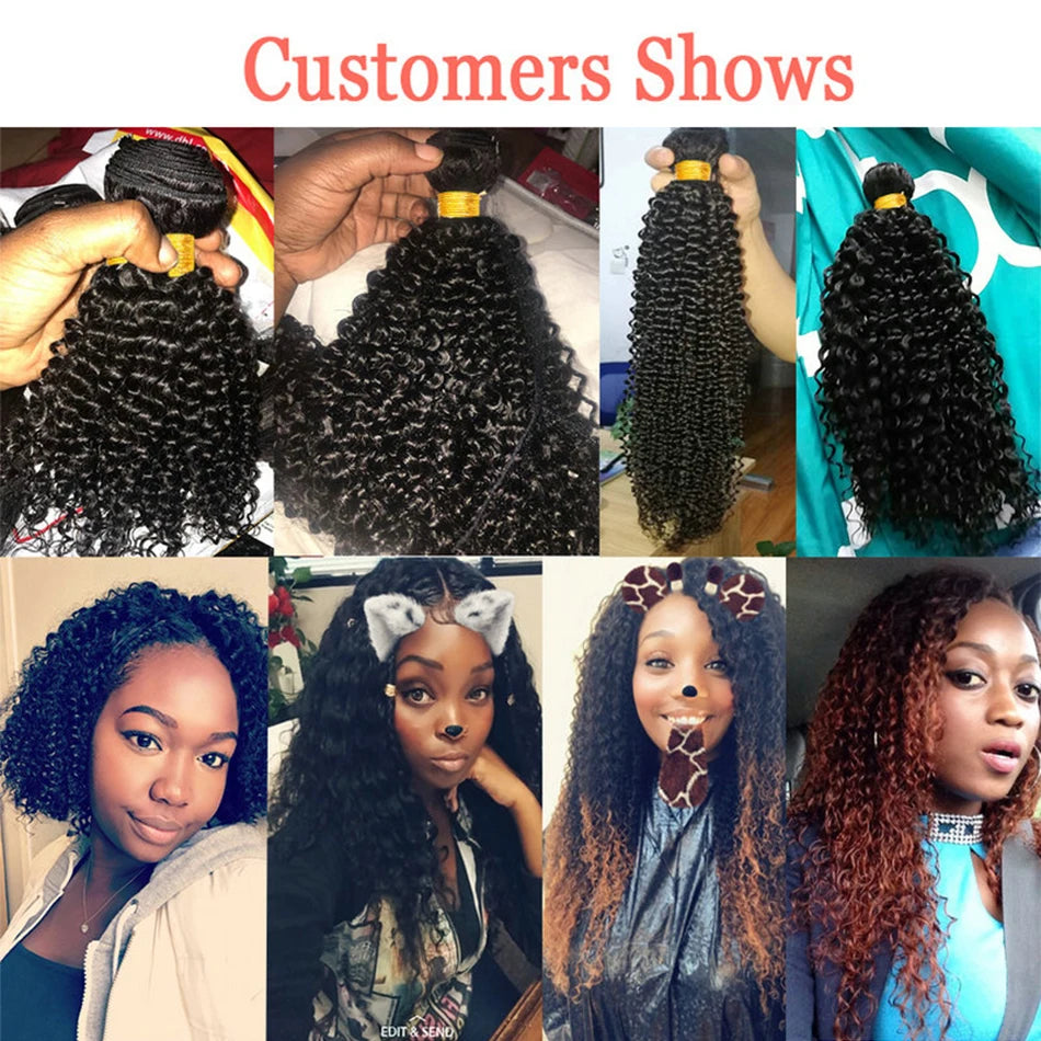 Kinky Curly Hair Raw Indian Hair Bundles In Natural Color