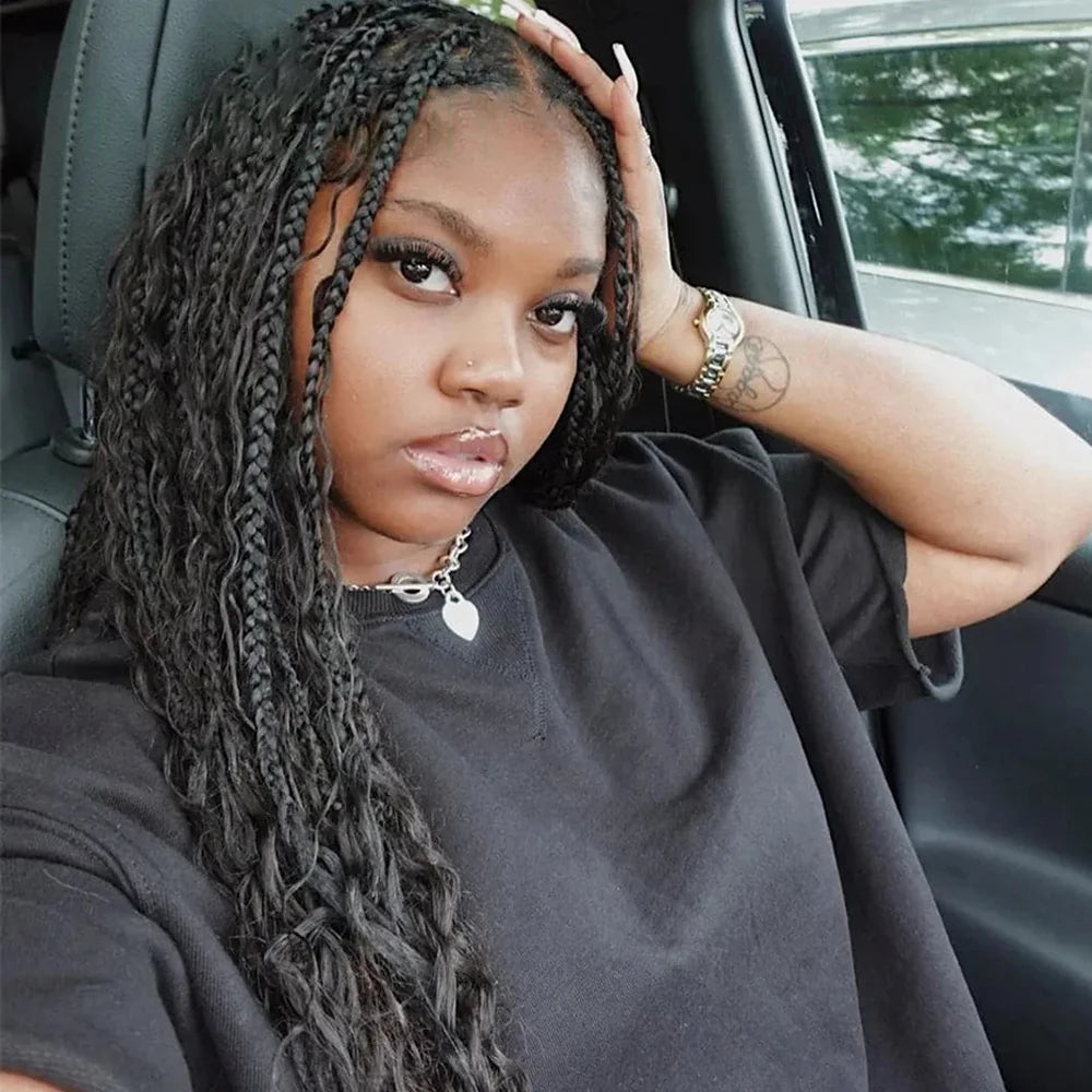 Brazilian Deep Wave Human Hair Braiding -  (Boho Braids)