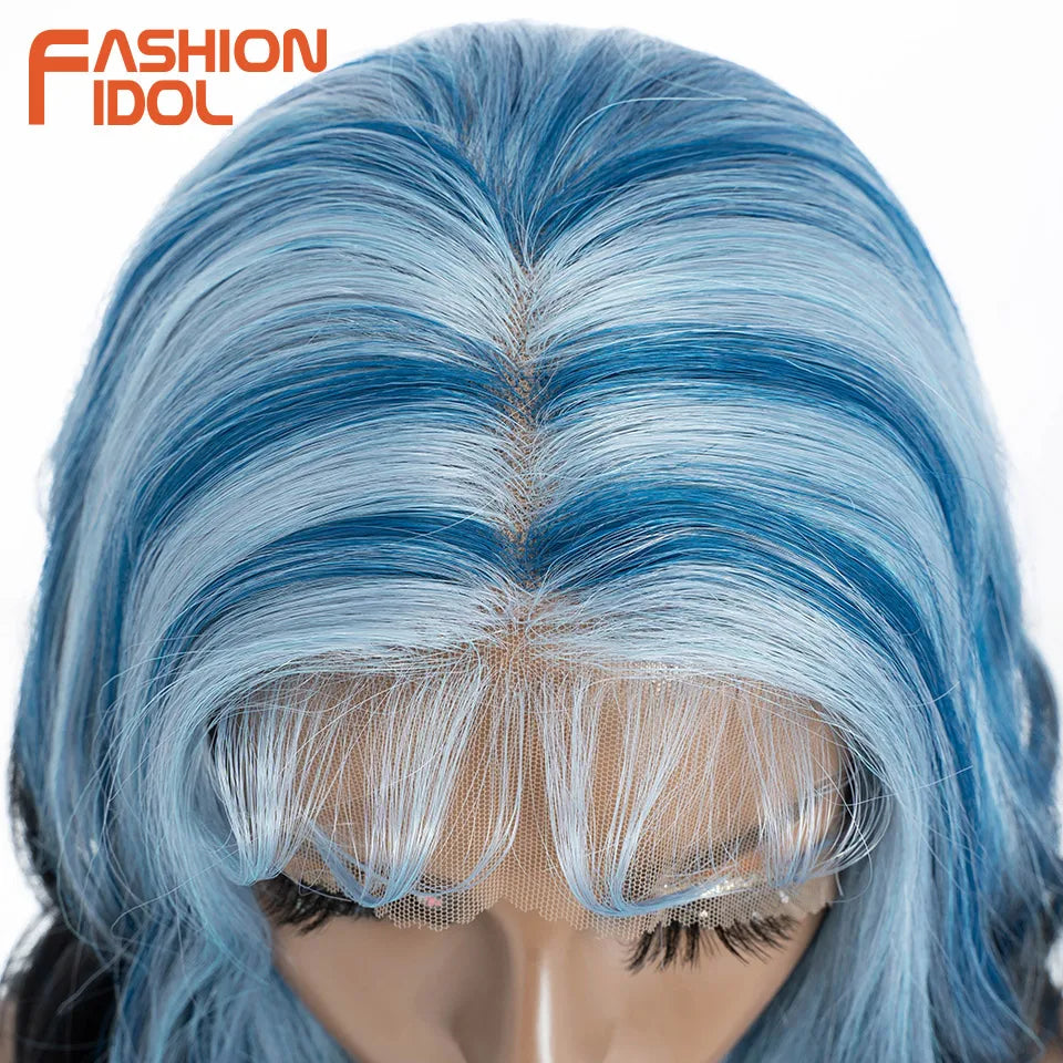 FASHION IDOL 12 Inch Bob Body Wave 13x7 HD Lace Front Synthetic Wigs - Various Colors Available