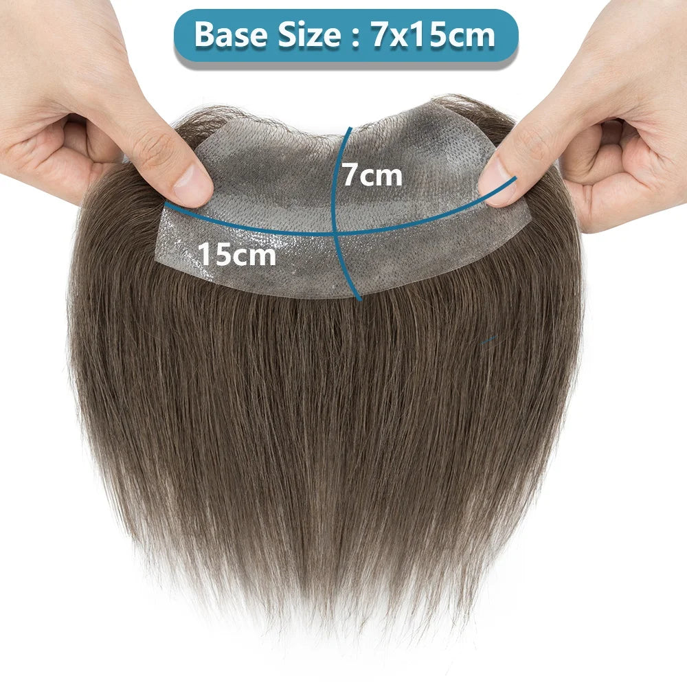 7X15cm Frontal - Straight Human Hair Replacement Topper - Various Options Available