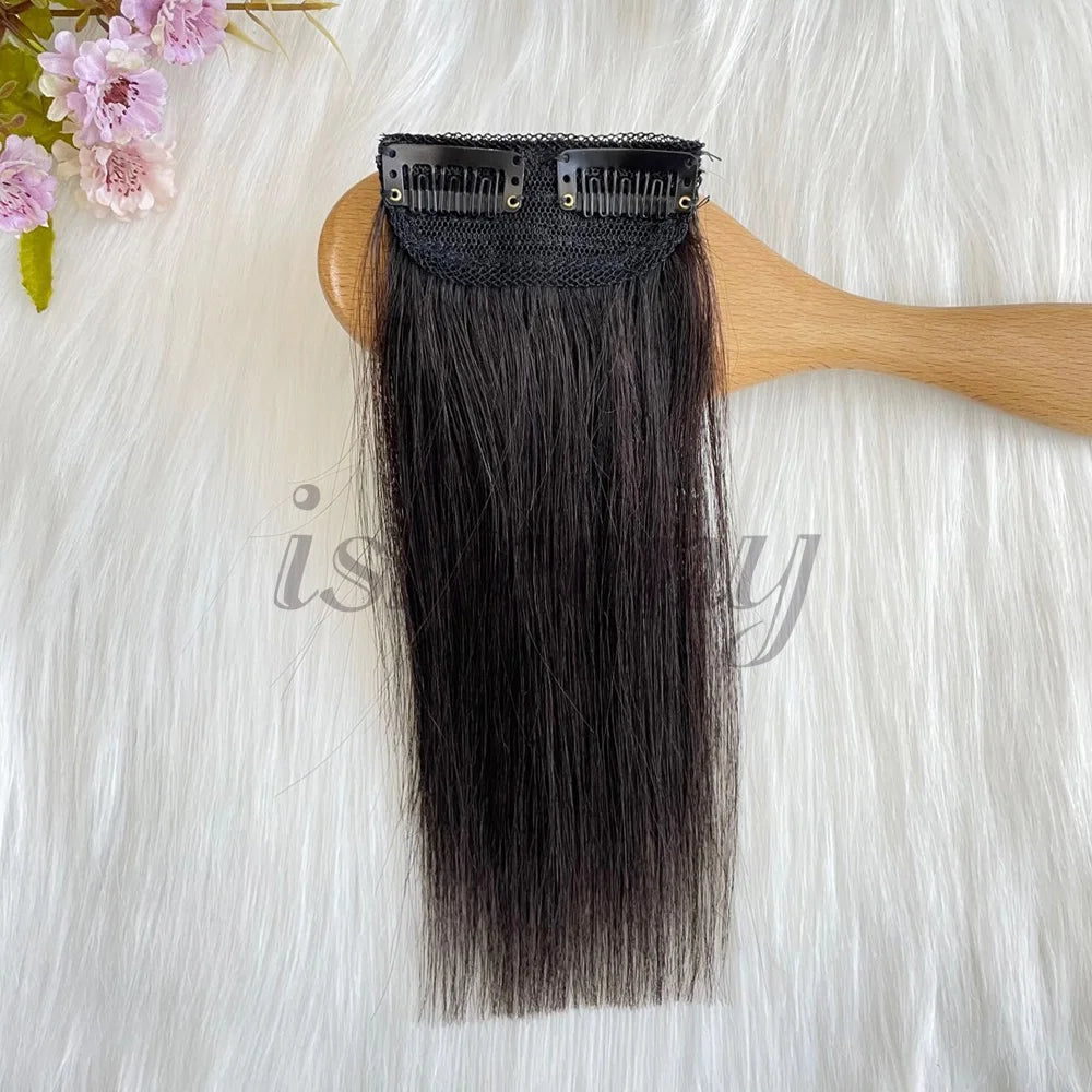 Real Remy Human Hair Clip-In Extensions - Short, Straight Hair Invisible Hairpin Adds Volume & Hides Thinning 10cm-30cm