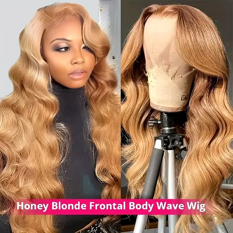 Body Wave Honey Blonde Human Hair HD Lace Frontal Wig