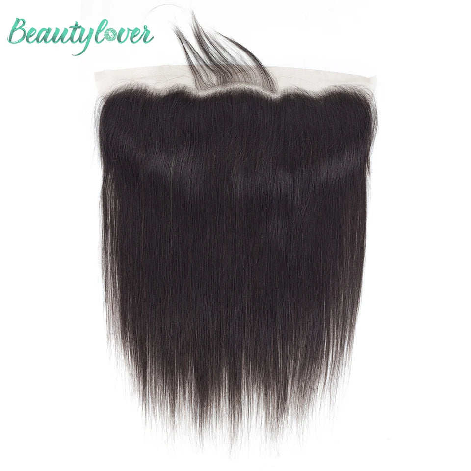 Brazilian Straight 13x6 Lace Frontal or  Pre-plucked Transparent 2x6 HD Lace Closure Human Hair