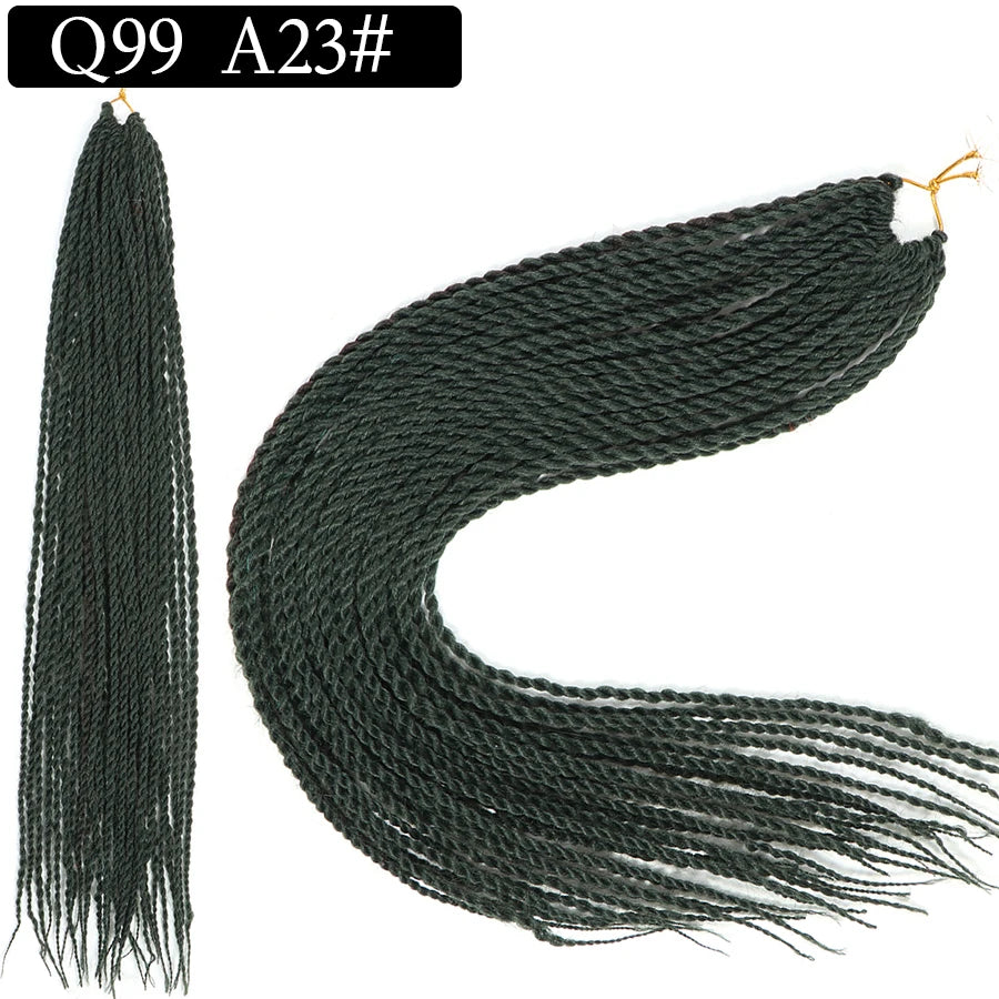 24 Inch Senegalese Twist Synthetic Crochet Braids - Various Colors Available